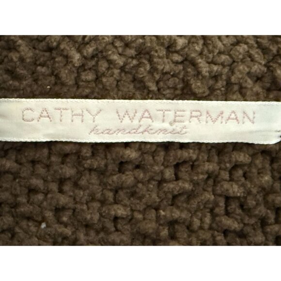 Vintage Cathy Waterman Handknit Sleeveless Cardigan Vest Brown Wool Blend - Picture 5 of 8